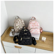 Mini Rucsac maro cu floricele Nadina - TIARA CONCEPT STORE