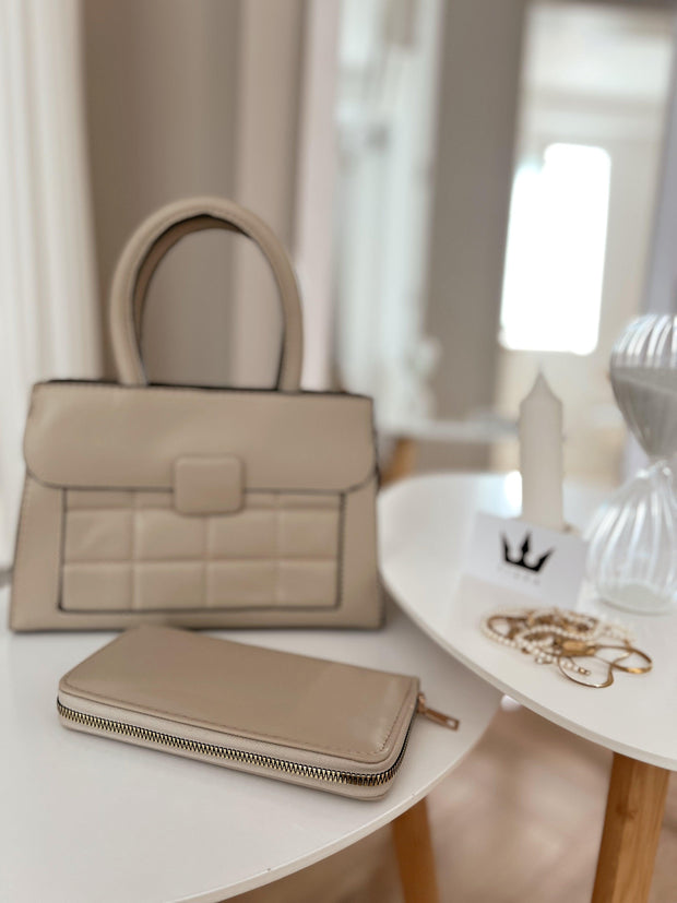 Set Zora - Beige τσάντα και πορτοφόλι