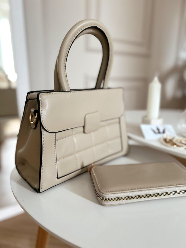 Set Zora - Beige τσάντα και πορτοφόλι
