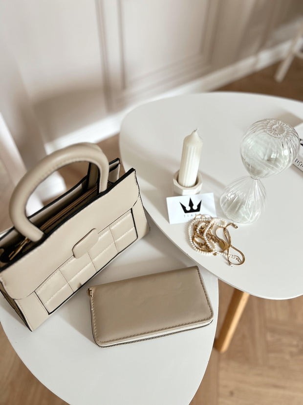 Set Zora - Beige τσάντα και πορτοφόλι