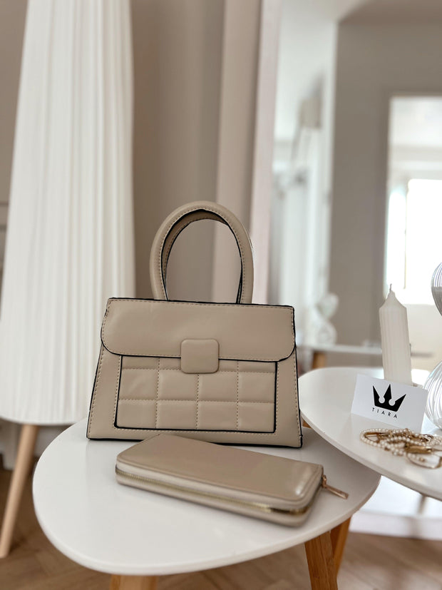 Set Zora - Beige τσάντα και πορτοφόλι