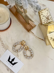 Κομψά χρυσά σκουλαρίκια με πέρλες