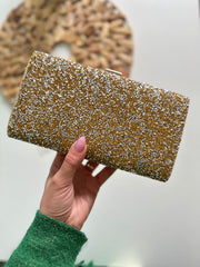 Clutch auriu cu sclipici Nova - TIARA CONCEPT STORE