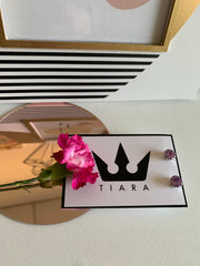 Cercei rotunzi piatra lila - TIARA CONCEPT STORE